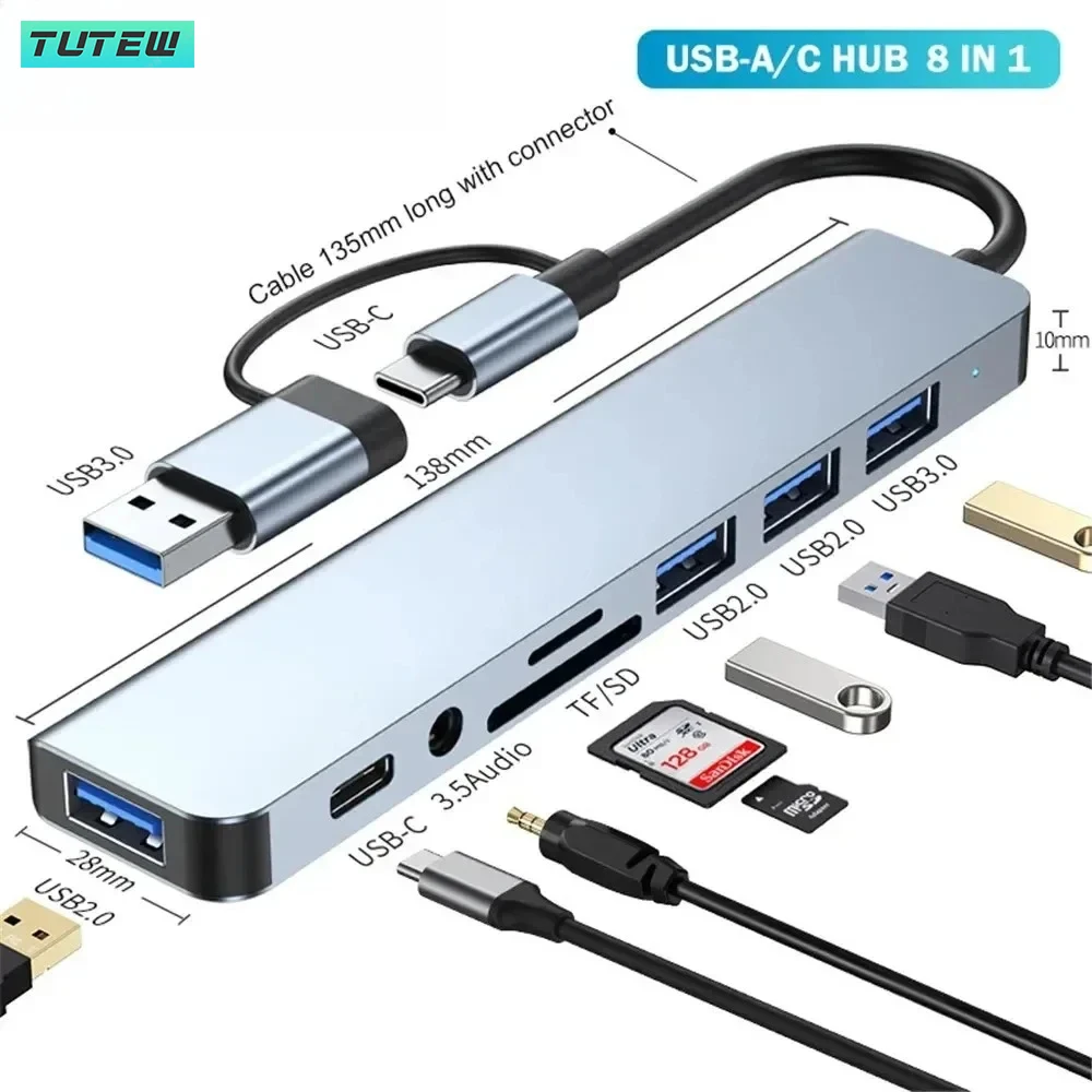 Desk Setup Usb Hub - Hub USB C 8 in 1