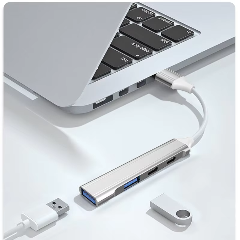 Desk Setup Usb Hub - Multi Splitter in alluminio 4 in